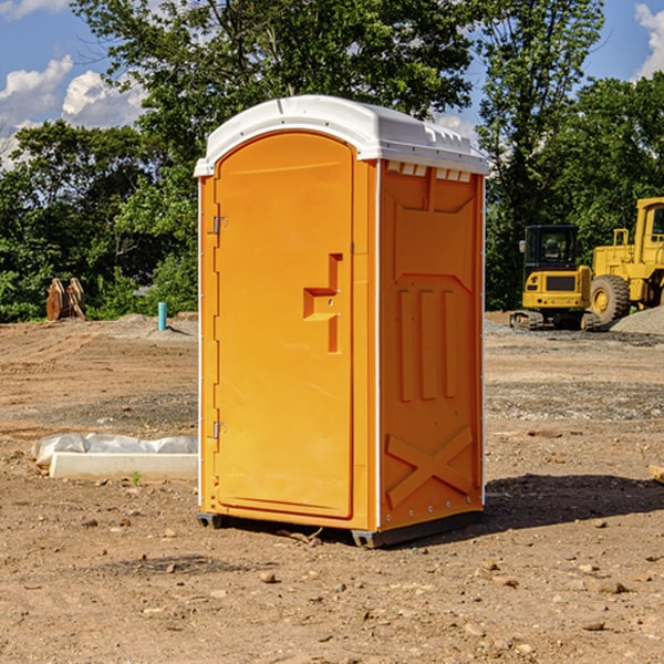 how often are the portable restrooms cleaned and serviced during a rental period in Perry County